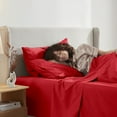 thumbnail image 2 of Clara Clark Twin XL Sheets Set, Hotel Luxury 3 Piece Deep Pocket Dorm Sheets, Ultra Soft Microfiber Bed Sheets Set, Cherry Red, 2 of 8