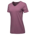thumbnail image 2 of A2Y Women's Basic Solid Premium Cotton Short Sleeve V-neck T Shirt Tee Tops Egg Plant 2XL, 2 of 6