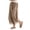 Coffee, variant on Women's Casual Pants Elastic Waist Patch Lace Pant With Pockets Baggy Straight Leg Trousers