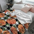 thumbnail image 5 of Fall Throw Blankets, Thanksgiving Halloween Pumpkins Soft Fleece Blanket Decorative for Home Sofa Couch Chair Living Bedroom,60x80 inches, Farmhouse Black White Buffalo Plaid, 5 of 5