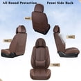 thumbnail image 6 of Coverado Car Seat Covers Full Set, Waterproof Faux Leather Seat Protectors with Head Pillow, Universal Fit Most Cars, Brown, 6 of 6