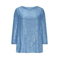 thumbnail image 5 of BSDJILFG Sequin Tops for Women Evening Party Outfit Dressy Glitter Sparkly Beaded Tunic Blouse for Wedding Guest, 5 of 6