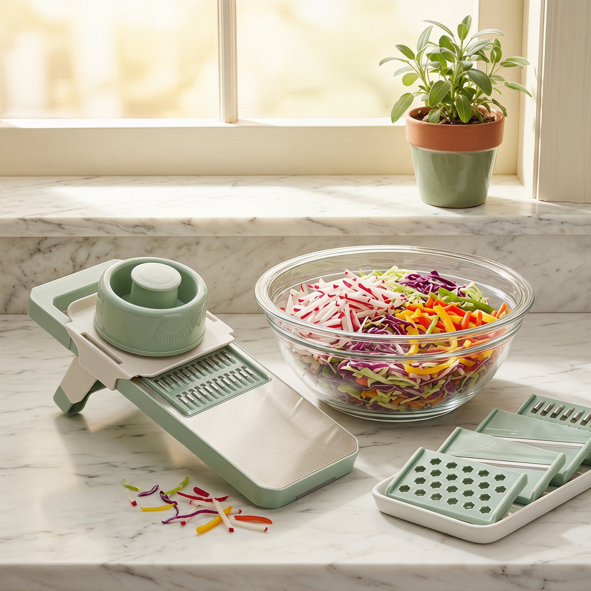 Unique Bargains Kitchen Slicer and Vegetable Chopper for Cooking 6 in 1(A) 11"x3.9"