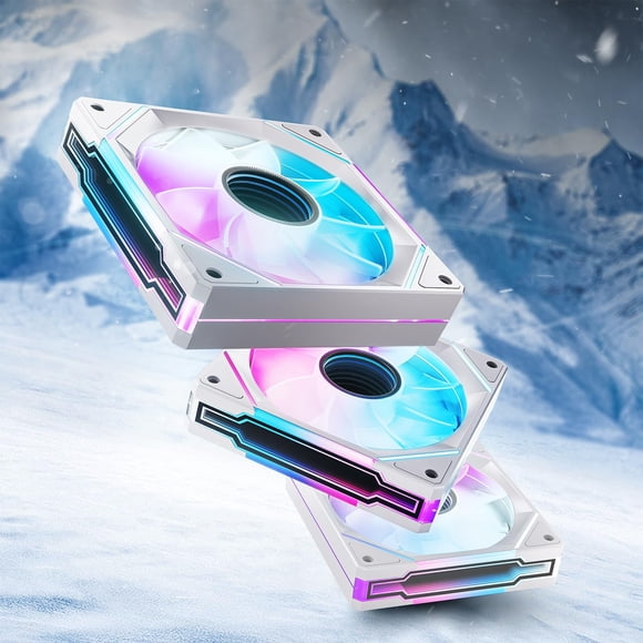 Ventiladores para PC AsiaHorse AMICI-5GT RGB 120 mm HDB 1800 RPM blancos, paquete de 3