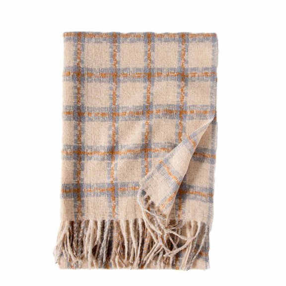 Lilgiuy Women's Color Plaid Scarf Autumn And Winter Lmitation Cashmere Scarf Thickening Warm Scarf 2022 Fall Winter