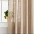 thumbnail image 3 of Bailu Linen Semi Sheer Curtains Tab Top Light Filtering Elegant Curtains & Drapes for Bedroom (Tan, W52 x L63, 2 Panels), 3 of 7