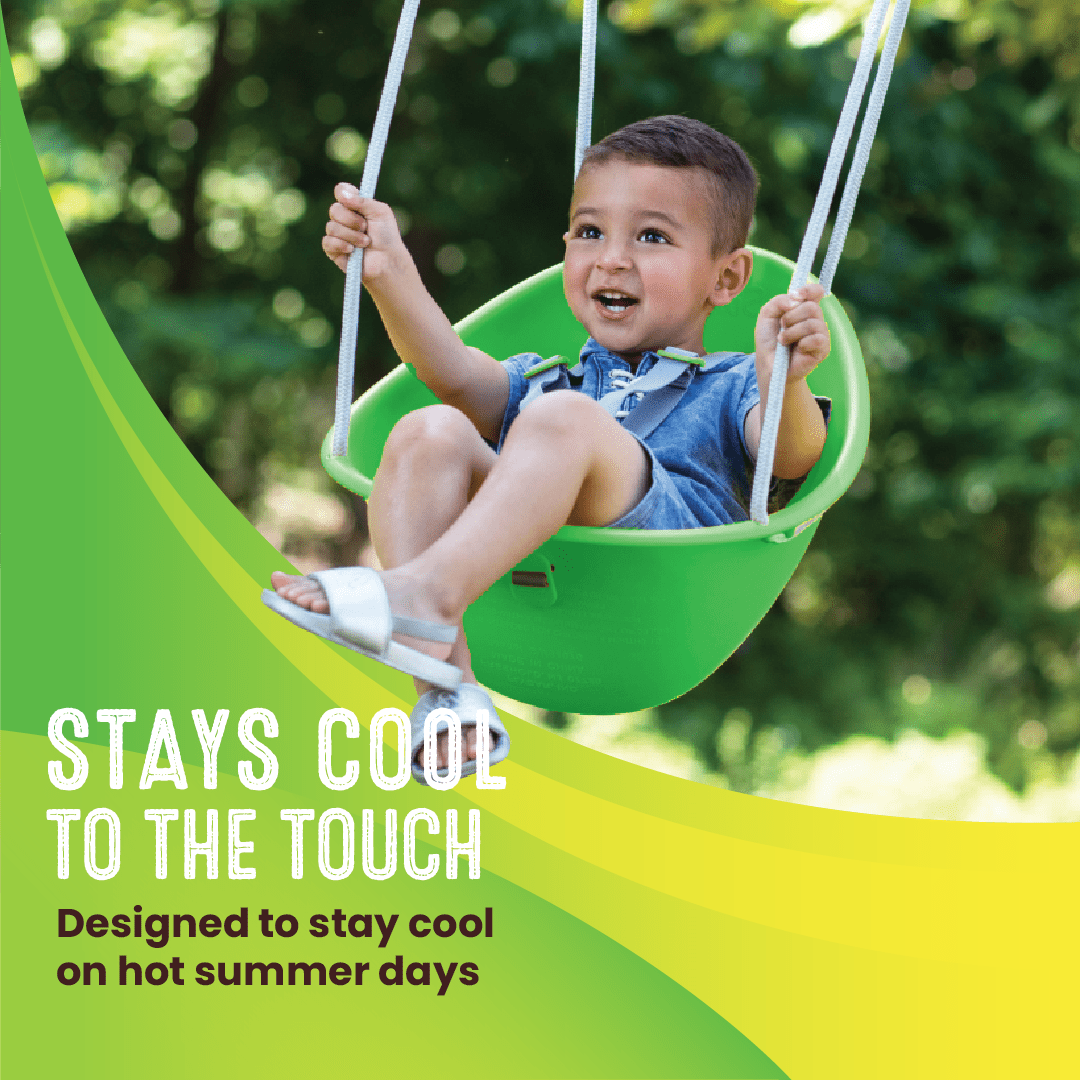 Swurfer Coconut Toddler Swing – Comfy Baby Swing Outdoor, Safe Quick Click Locking System, Easy Installation, Ages 6 - 36 Months, Green