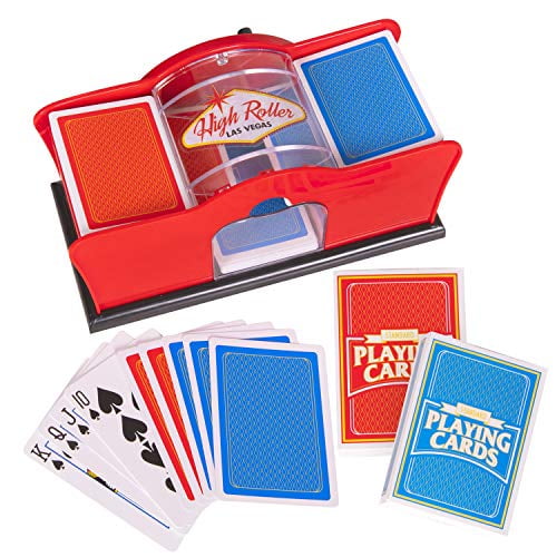 Deluxe Manual Card Shuffler (2-Deck) for Blackjack, Poker - Hand Crank