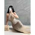 thumbnail image 5 of Women's European Style Cross-back Halter Form-fitting Dress Sexy Hollow Out Bodycon Dress 2025 Summer Female Knit Dress, 5 of 8