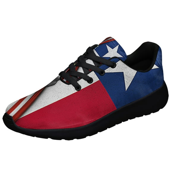 Texas Bluebonnet Flowers American flag Shoes Sneakers Black Size 3.5