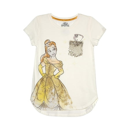 Disney Beauty and the Beast Sequin Pocket Graphic T-Shirt (Little Girls & Big (The Best Shorts For Big Thighs)