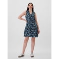 thumbnail image 3 of Vestido GAP sin mangas con cuello dividido azul floral para mujer, 3 of 4