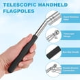 thumbnail image 2 of Uxcell 4-Pack Telescopic Handheld Flagpoles, 4.6ft/1.4m Stainless Steel Handheld Portable Extendable Flagpole [Black], 2 of 7