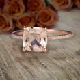 thumbnail image 2 of Huge Sale: 1.25 Carat Cushion Cut Morganite And Diamond Moissanite Engagement Ring In 10K Rose Gold, 2 of 3
