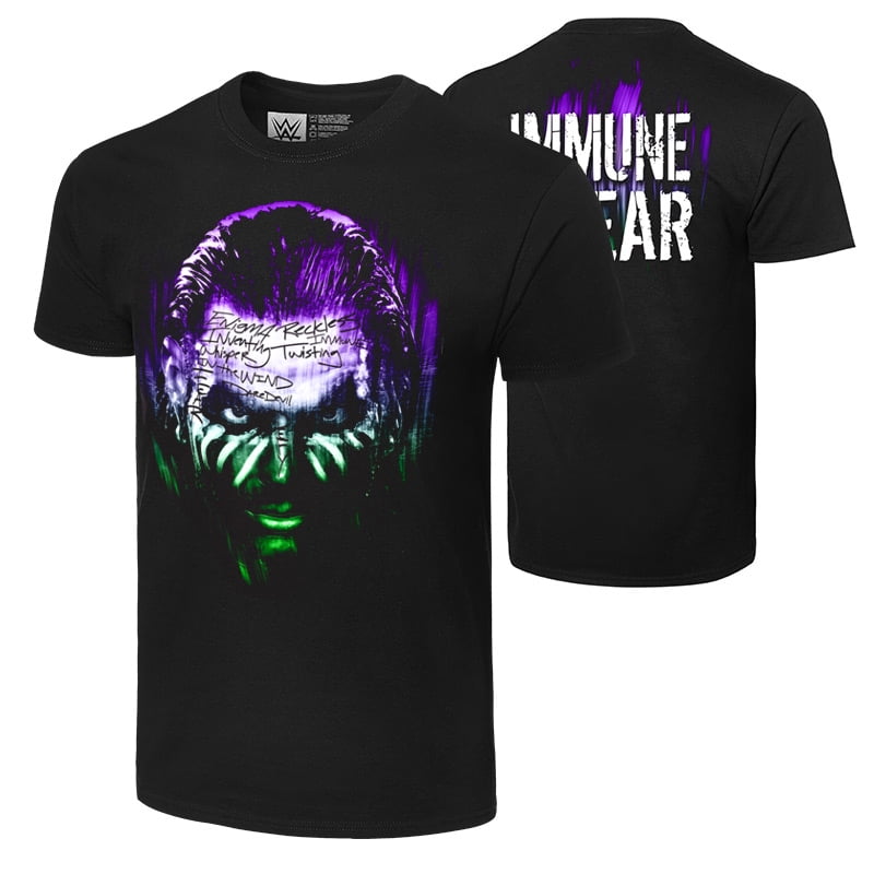Official WWE Authentic Jeff Hardy "Immune To Fear" Retro T-Shirt Black ...