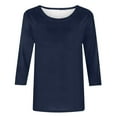 thumbnail image 4 of Krdevn Women's Casual Loose Fit 3/4 Sleeve T Shirt Soft Comfortable Daily Wear Basic Top Blouse Tee Shirt for Spring Fall Winter,Women's Tops, Tees & Blouses,Size:L, 4 of 5