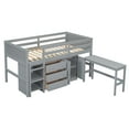 thumbnail image 6 of Euroco Wood Twin Size Loft Bed Frame with Drawers, Portable Desk and Shelves for Kids, 6 of 12