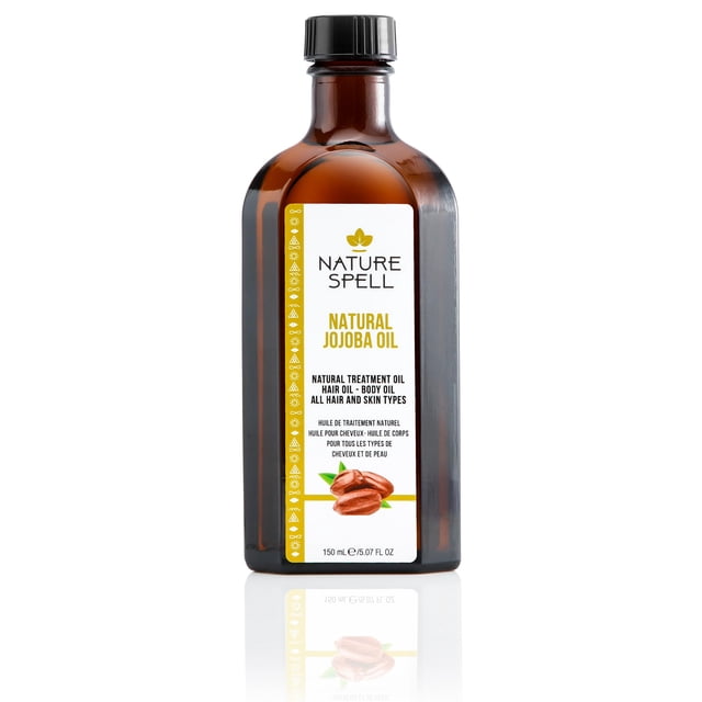 Nature Spell Aceite de jojoba para cabello y piel diseñado para todo tipo de cabello Se enfoca en la pérdida de cabello y trata las cicatrices del acné 5.07 fl oz