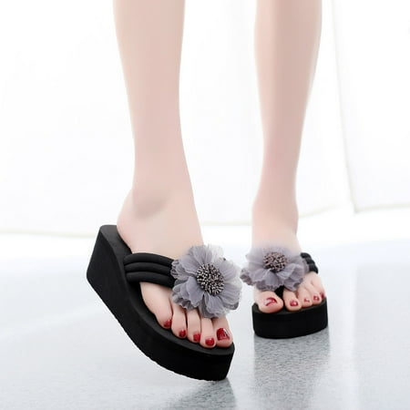 Kcodviy Women S Ladies Summer Flower Disposable Flip Flops For Women Home Wedges Beach Shoes Flip Flops Women Memory Foam Sandals Flip Flops Slippers Flip Flops Women Womens Flip Flop