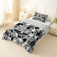 thumbnail image 2 of Catabedysis Camo Camping Twin Comforter Sets,Wildlife Camper Pattern Bedding Set For Boys,Black Grey,Light Gray Reversible,2 Pieces,1 Comforter and 1 Pillowcase, 2 of 7