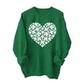 thumbnail image 2 of Uootdi Hauts pour Femmes Manches Longues Col Rond Imprimé Graphique Fête de la Saint-Patrick Festivals Sorties Week-Ends Chandails en Molleton Confortables Cadeau, 2 of 6