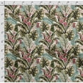 thumbnail image 4 of Soimoi Leaves Print, Silk Fabric, Decor Sewing Fabric by The Yard 42 Inch Wide,Decorative Fabric for Shirts Suits Ties, Pink & Green, 4 of 5