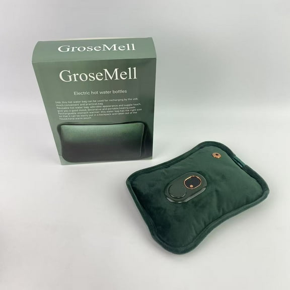 GroseMell Electric hot water bottles,Rechargeable Hot Water Bottle Portable Electric USB Hot Water Bag with Plush Cover Winter Hand & Feet Warmer Hot Water Pouch