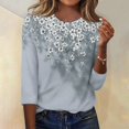 thumbnail image 2 of KLHDSF 3/4 Sleeve Tops for Women Basic Crew Neck Spring Blouses Casual Fit Fall T Shirts 2026 Gray L, 2 of 5