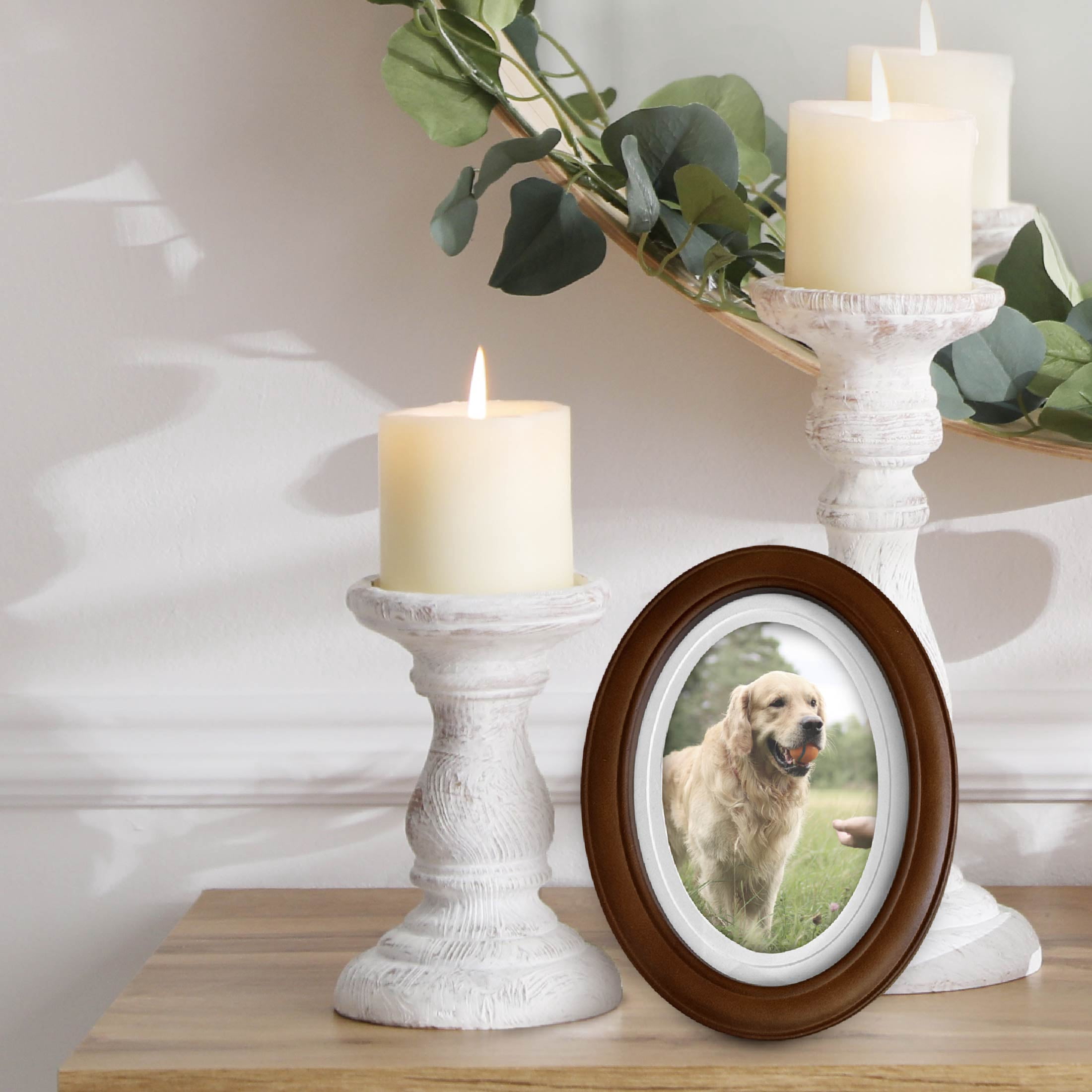 OneDesign Home 5x7 Oval Double Matte Wood Picture Frame