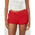 thumbnail image 5 of Rdhnmea Women's Summer Ruffled Frilly Shorts, Multi-Layer Mesh Short Pants, 5 of 9