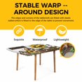 thumbnail image 4 of Yellow Sunflowers Table Cloths for 5 Foot Rectangle Tables, Western Star Farmhouse White Wooden Patio Waterproof Elastic Fitted Tablecloths, Washable Rectangular Table Cover for Camping, 4 of 8