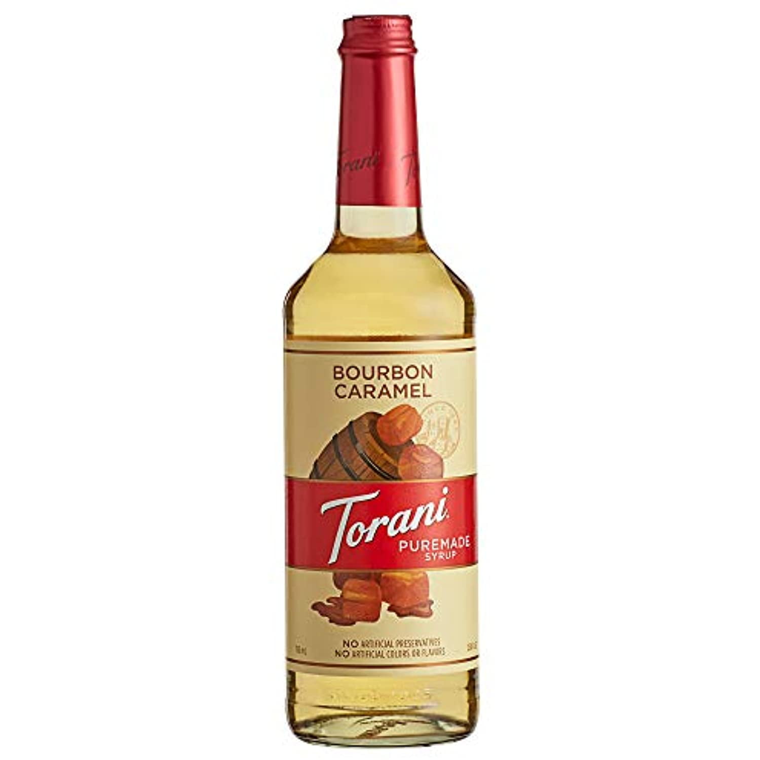 Torani Puremade Syrup, Bourbon Caramel Flavor, Glass Bottle, Natural