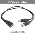 thumbnail image 5 of Yokua New USB 2.0 FeMale to 2 Dual male Jack Y Splitter Hub Cord Adapter Cable 26cm, 5 of 9