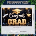 thumbnail image 2 of Gold Grad Cap Graduation Banner Colorful Stars Grad Backdrop Confetti Design Black Background Academic Background for Graduation Party College Graduation Grad Photo Shoot, 2 of 5