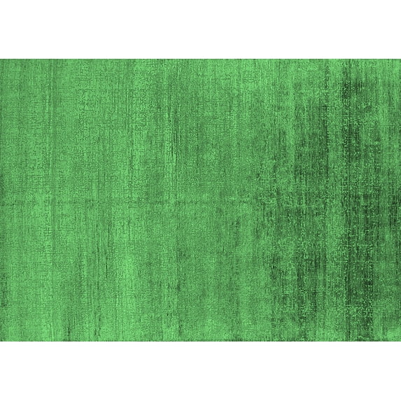 Ahgly Company Indoor Rectangle Oriental Emerald Green Industrial Area Rugs, 2' x 5'