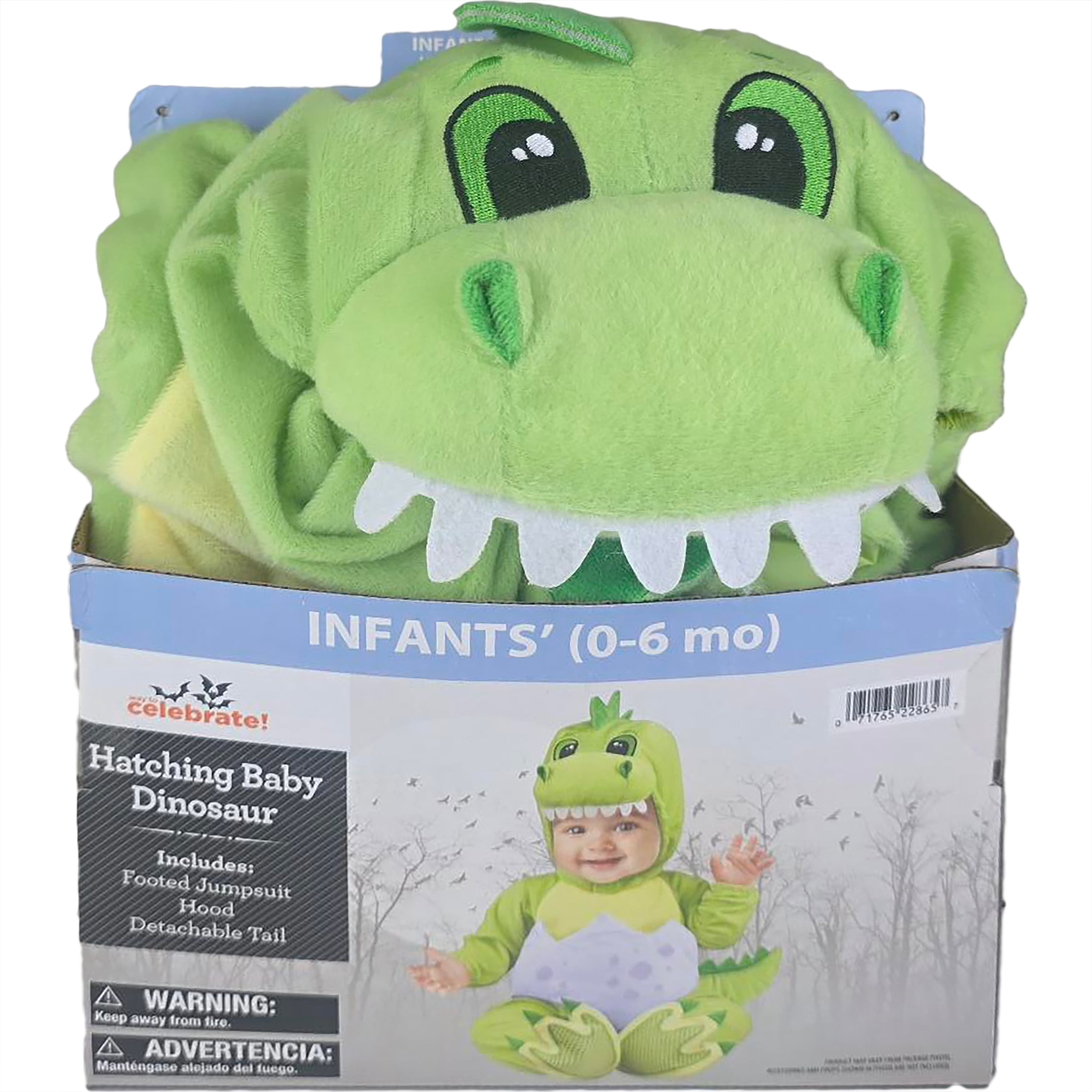 Dino Hatching Halloween Costume for Infant, Size 0-6M, by Way to Celebrate