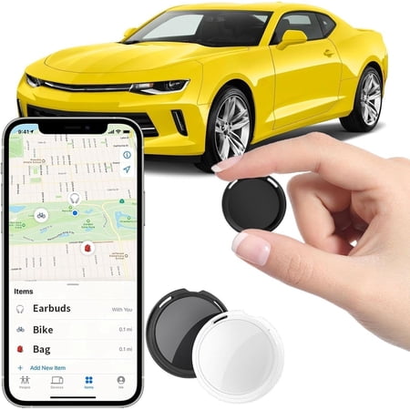 2 Pack GPS Tracker for Vehicles Work with Find My (iOS Only) Real Time Mini Car Air Tracker Tag Devices Global Coverage Hidden Car Locator ng No Monthly Fee No Subscription No SIM Card Required