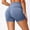 Blue, variant on Womens High Waist Yoga Shorts 2026 Comfy Summer Solid Color Gym Workout Bermuda Shorts Beach Vacation Stretchy Running Beach Shorts