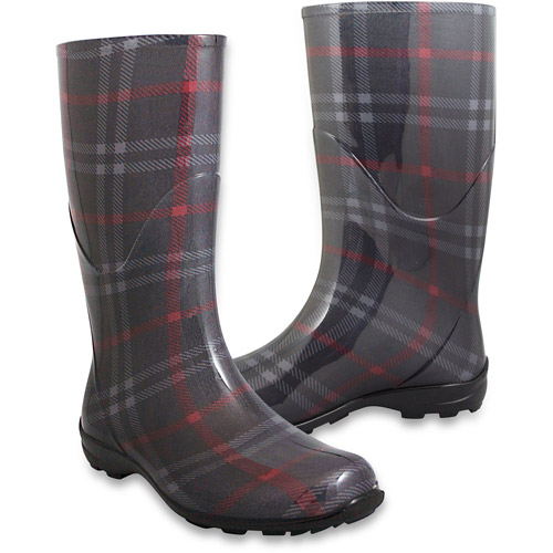 Women's Cosmo Blk. Plaid Rain Boot