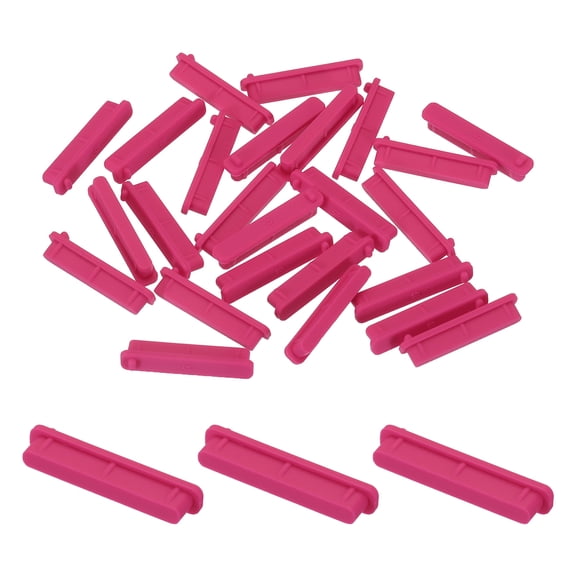 25pcs SD Port Duct Covers Caps Silicone Plug Protector for Laptop Camera Female SD Plug, Rose Red