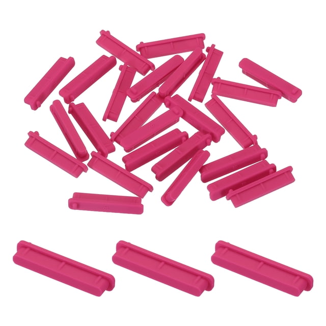Unique Bargains 25pcs SD Port Duct Covers Caps Silicone Plug Protector for Laptop Camera Female SD Plug, Rose Red