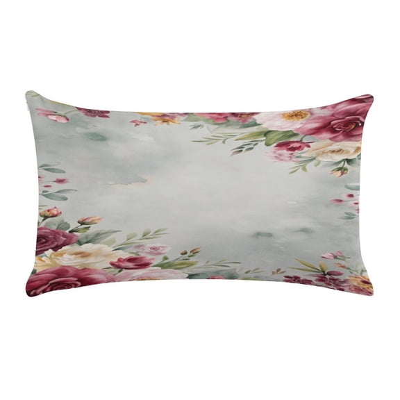RKSupls 12x20 Inch Tropical Lily Leaf Vector Pattern Ultra Soft Short Plush Lumbar Pillow Cover Decorative Rectangle Cushion Case for Sofa Bedroom Living Room
