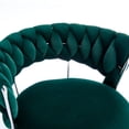 thumbnail image 4 of Tcbosik Set of 2 Velvet Swivel Bar Stools, Modern Height-Adjustable Kitchen & Home Bar Chairs w/ Padded Seat and Chrome Pedestal Base, 360° Rotation, Green, 4 of 6