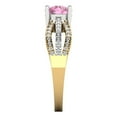 thumbnail image 3 of Clara Pucci 14K Yellow/White Gold 1.27ct Pink Solitaire with Accents Ring, 3 of 8