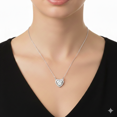 thumbnail image 2 of Zuwelria 2.00 Carat Beautiful Heart Shape Moissanite Diamond Necklace Pendant with Chain for Women | 18K White Gold Plated Silver | Halo Pendant for Engagement, 2 of 9