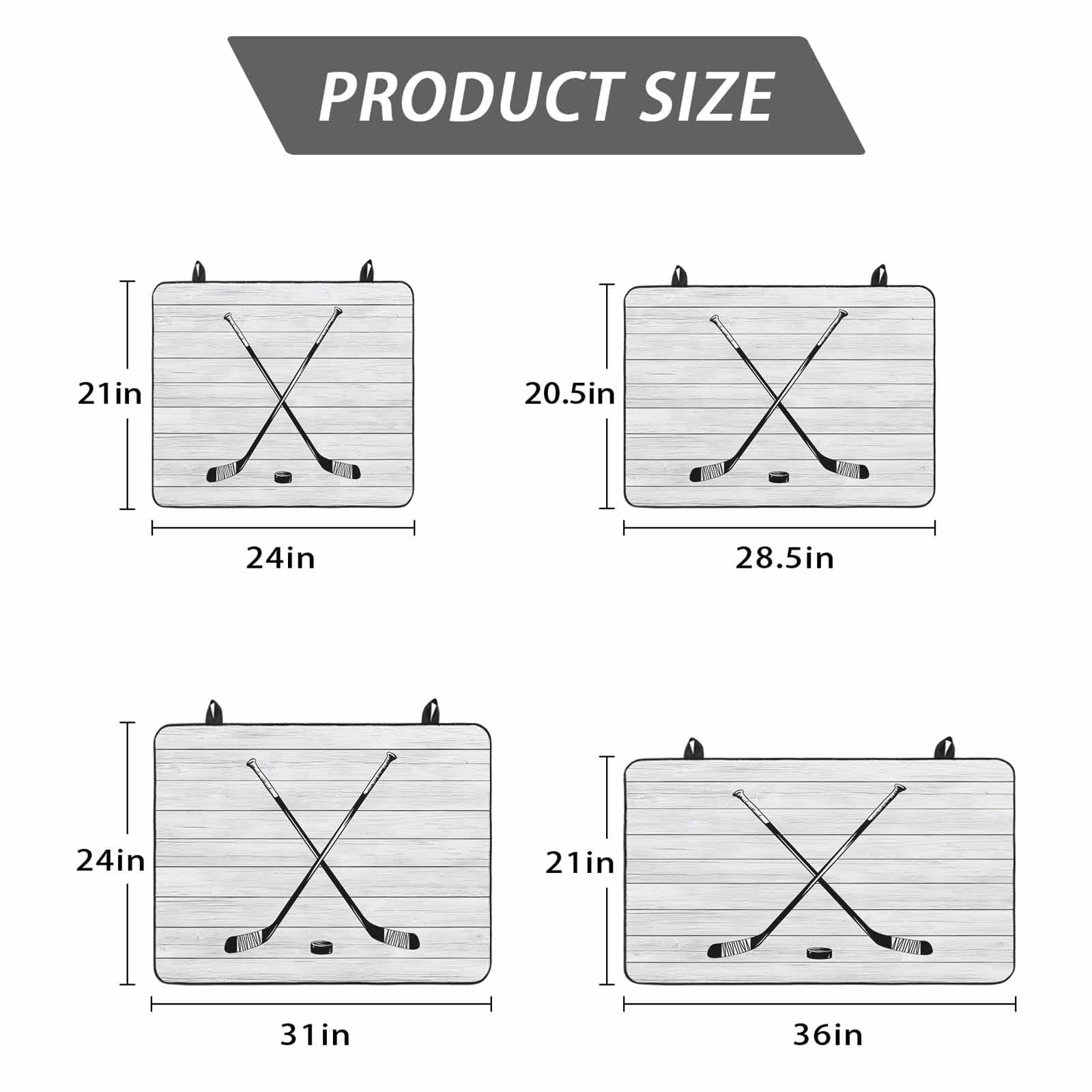 Ice Hockey Stove Top Cover for Electric Stove, Heat-proof & Non Slip Glass Top Stove Cover Protector, Farmhouse Rustic Ball Sport Game Wooden Grain Kitchen Flat Cooktop Rubber Mat 36x21 Inches