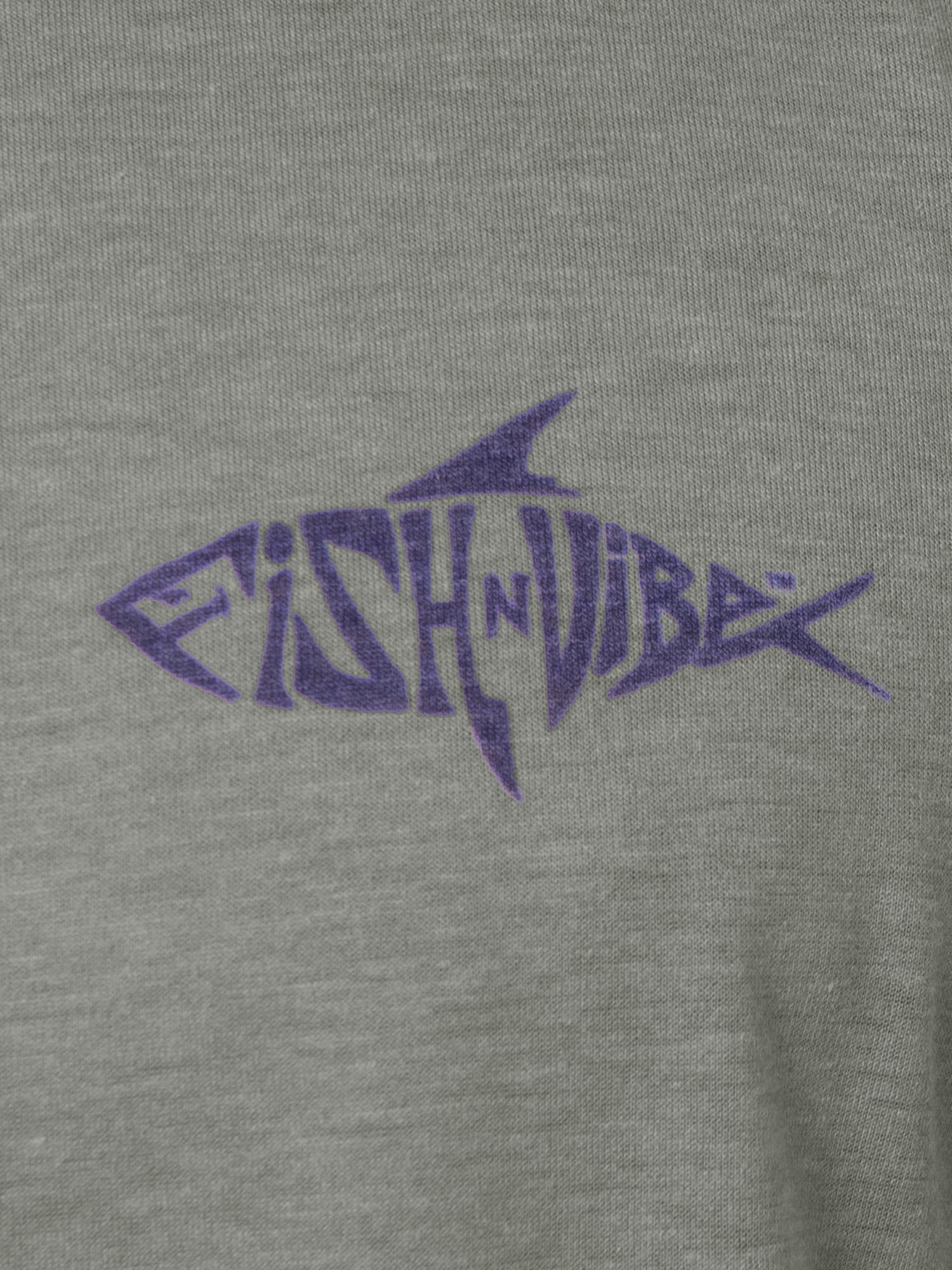 Fish N Vibe Men's Short Sleeve Fishing Performance Outdoor Graphic T-Shirt, Grey, M