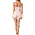 thumbnail image 3 of Unique Bargains Women's Satin Camisole Lace Cami Shorts Pajamas Sleepwear Sets, 3 of 6
