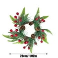 thumbnail image 3 of Mini Christmas Candle Rings Wreaths 11.02 Inch Pine Garland with Red Berries Pinecones Artificial Wreaths for Table Centerpieces Cabinet Pillar Window Wall Holiday Decor, 3 of 6