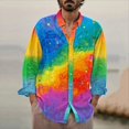 thumbnail image 1 of Camisetas de verano para hombre y mujer estilo Harajuku coloridas con estampado de amor de manga larga con solapa informales de gran tamaño, 1 of 6